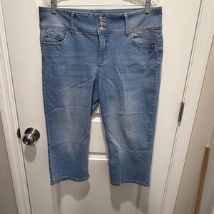 Royalty for Me Womens Crop Jeans WannaBettaButt Lifting Blue Denim